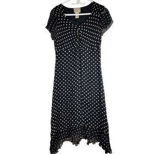 Vintage April Cornell Polka Dots High Low Midi Dress size S